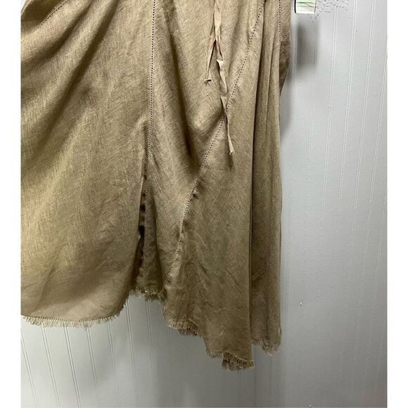VINTAGE MAX EDITION Linen Blend Asymmetrical Boho Skirt - Picture 3 of 5
